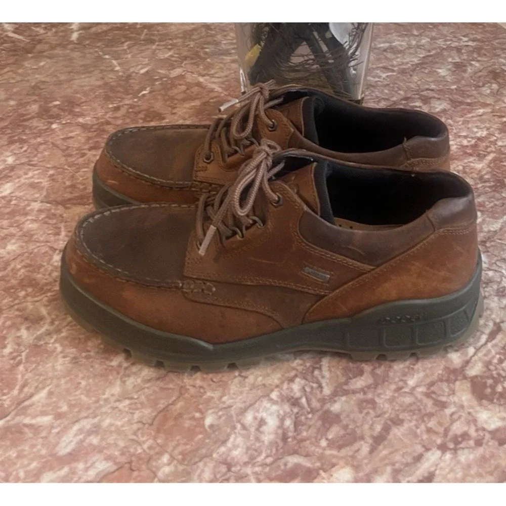 ECCO Track 25 Low Gore-Tex Mens Brown Leather Waterproof Hiking Shoes US 10.5-11